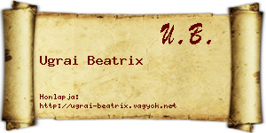 Ugrai Beatrix névjegykártya