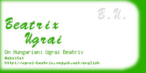 beatrix ugrai business card